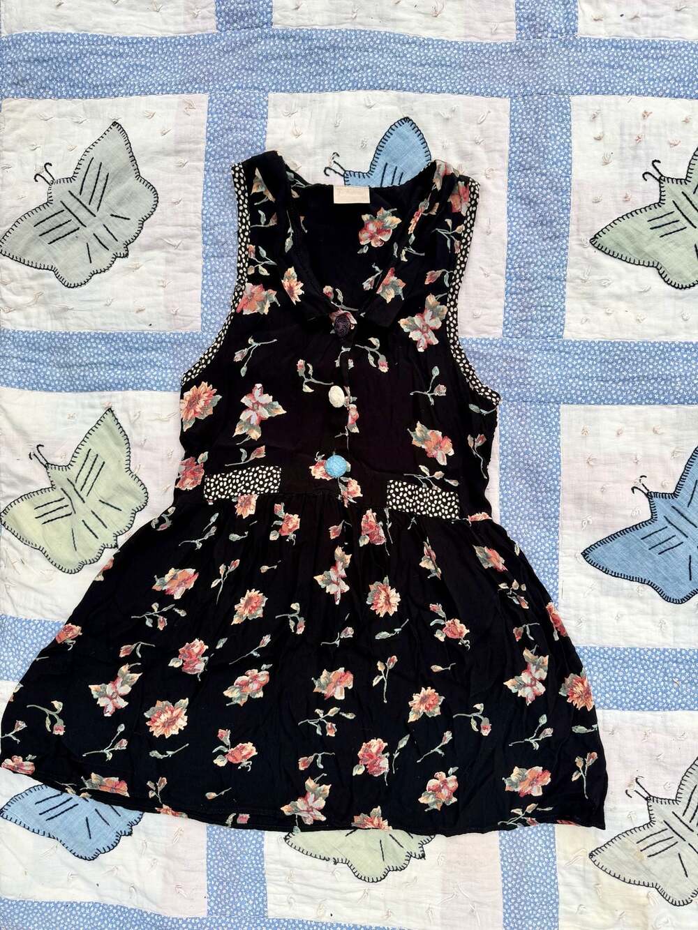 Vintage Juliette Floral Patchwork Mini Dress / Tunic
